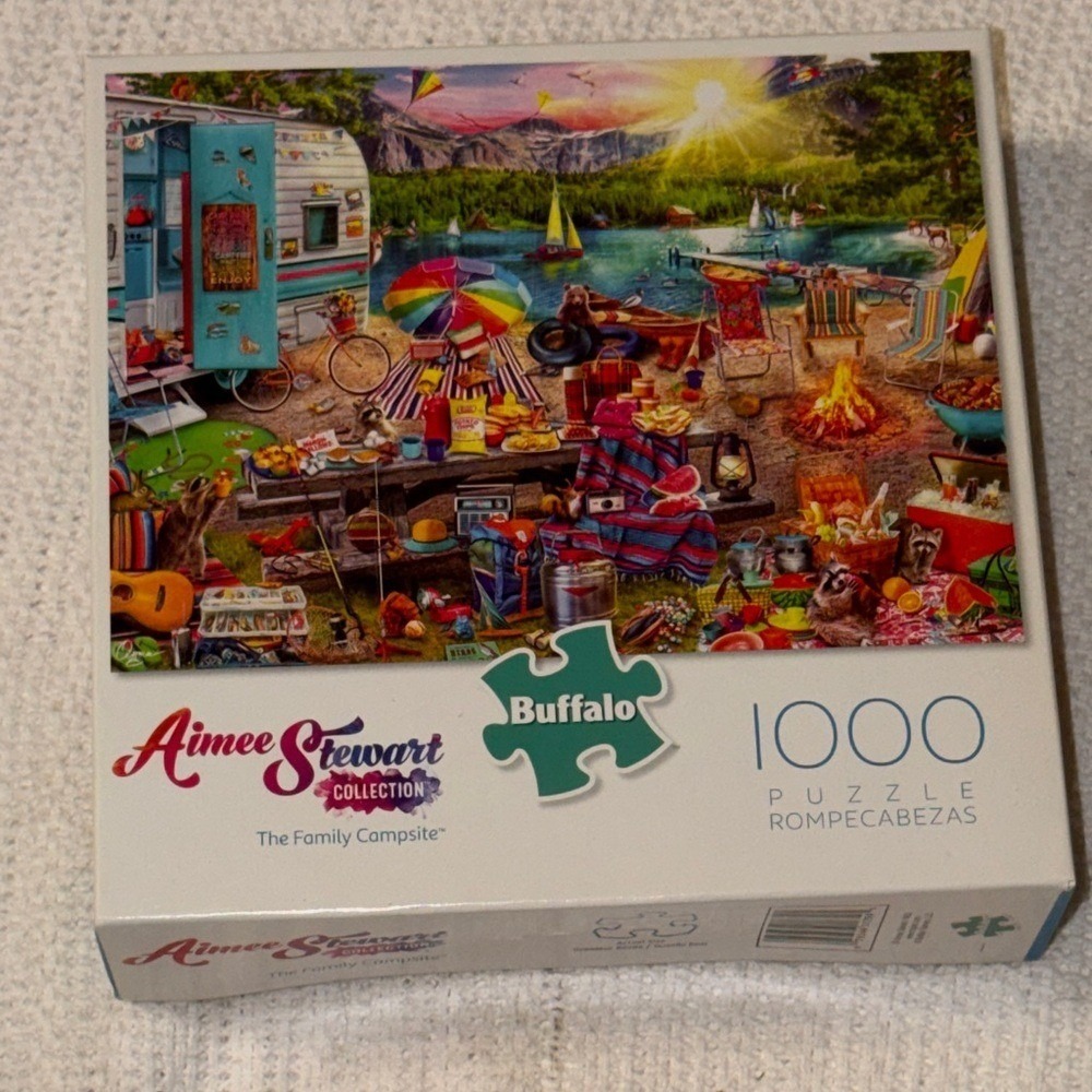 Buffalo Games Aimee Stewart The Family Campsite 1000 Piece Jigsaw Puzzle New